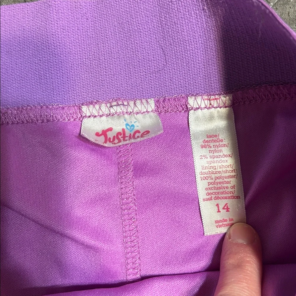 Justice Lavender Ruffle Mini Skort size 14